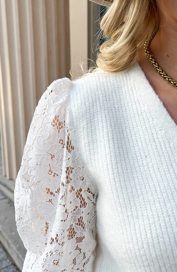 Kanten Mouwen Vest Eliza Ecru – shoparchief — foto 5