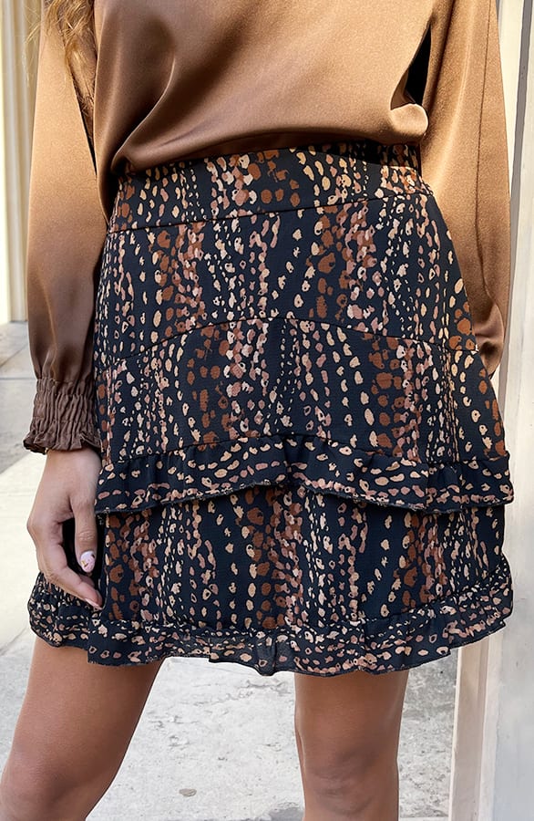 Laagjes Rok Met Print Chelsey Bruin – shoparchief — foto 11
