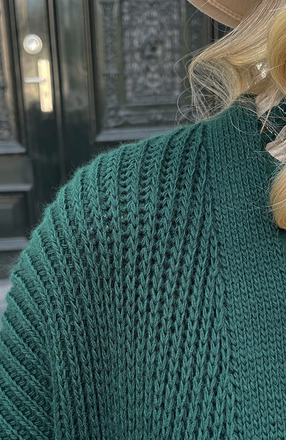 Lang Gebreid Vest Molly Smaragd – shoparchief — foto 5