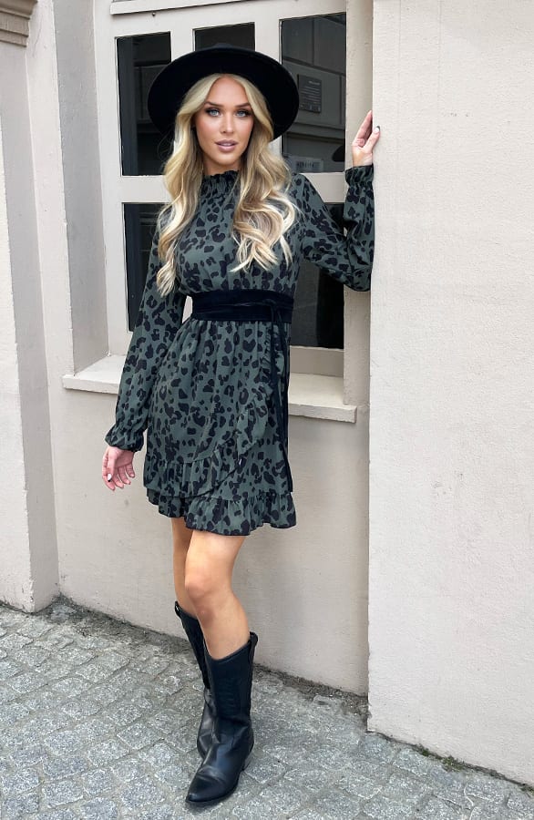 Leopard Print Col Jurk Roxy Army – shoparchief — foto 2