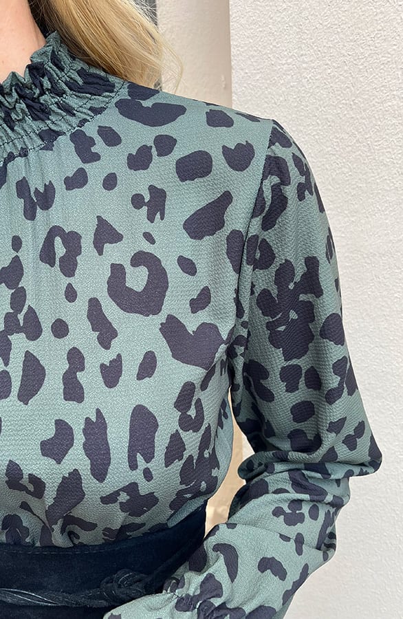Leopard Print Col Jurk Roxy Army – shoparchief — foto 6