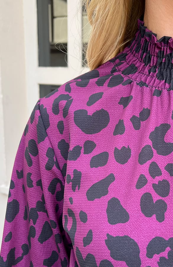 Leopard Print Col Jurk Roxy Magenta – shoparchief — foto 6
