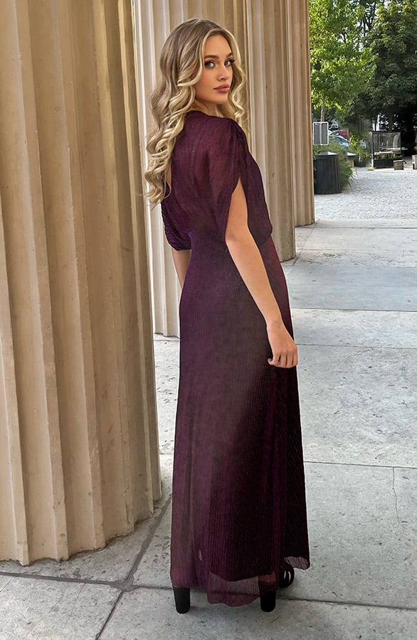 Limited Lurex Maxi Jurk Zara Magenta – shoparchief — foto 5