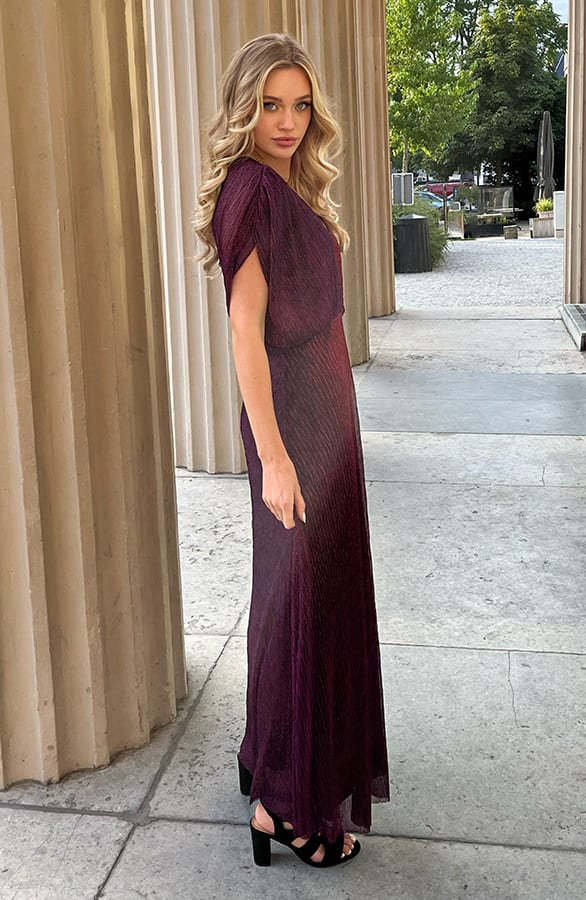 Limited Lurex Maxi Jurk Zara Magenta – shoparchief — foto 4