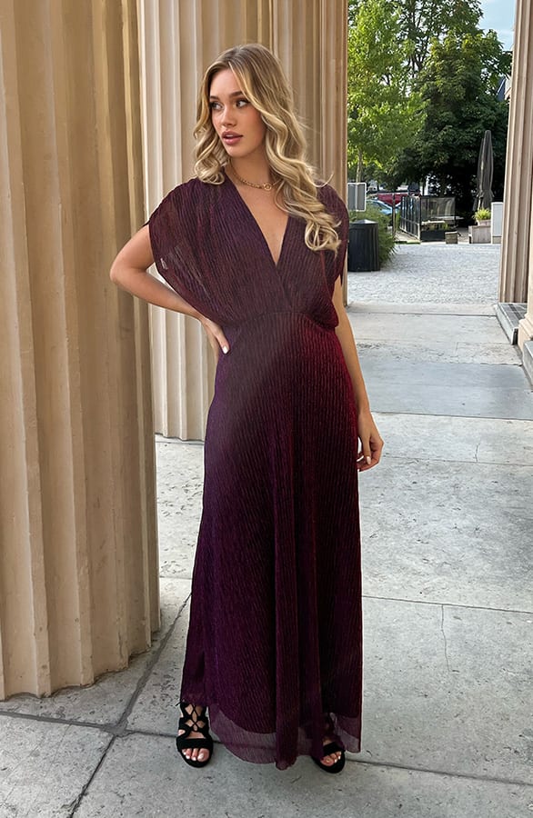 Limited Lurex Maxi Jurk Zara Magenta – shoparchief — foto 2