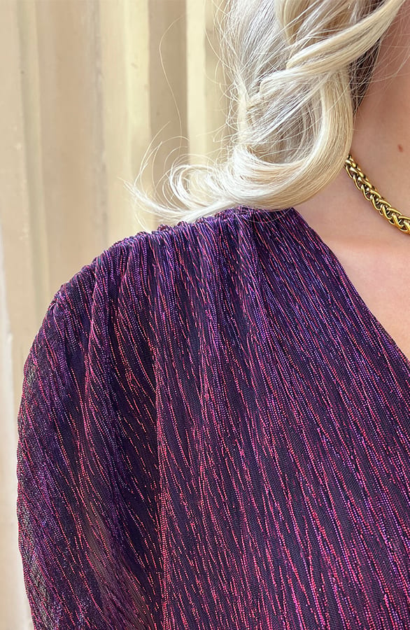 Limited Lurex Maxi Jurk Zara Magenta – shoparchief — foto 6