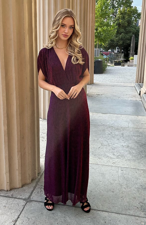 Limited Lurex Maxi Jurk Zara Magenta – shoparchief — foto 3
