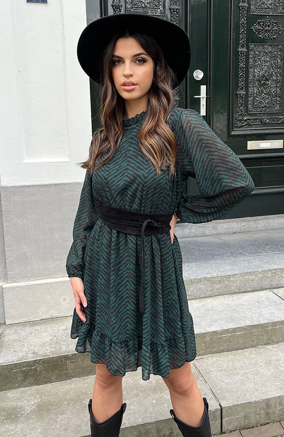 Limited Print Jurk Yade Smaragd – shoparchief