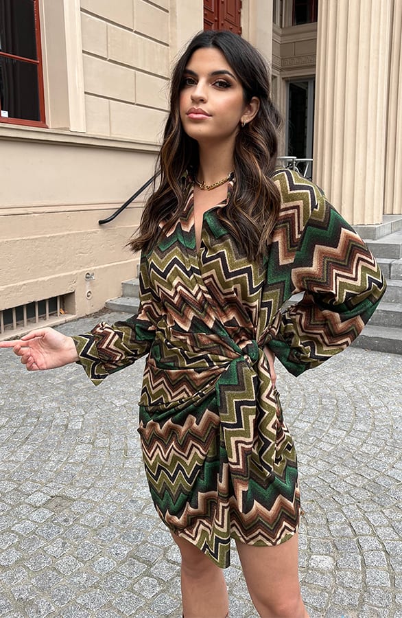 Lurex Print Jurk Mickey Smaragd – shoparchief — foto 5