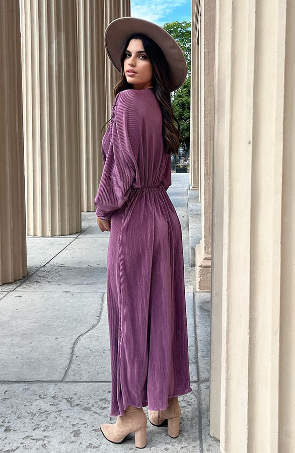 Luxury Maxi Dress Carmell Aubergine – shoparchief — foto 3