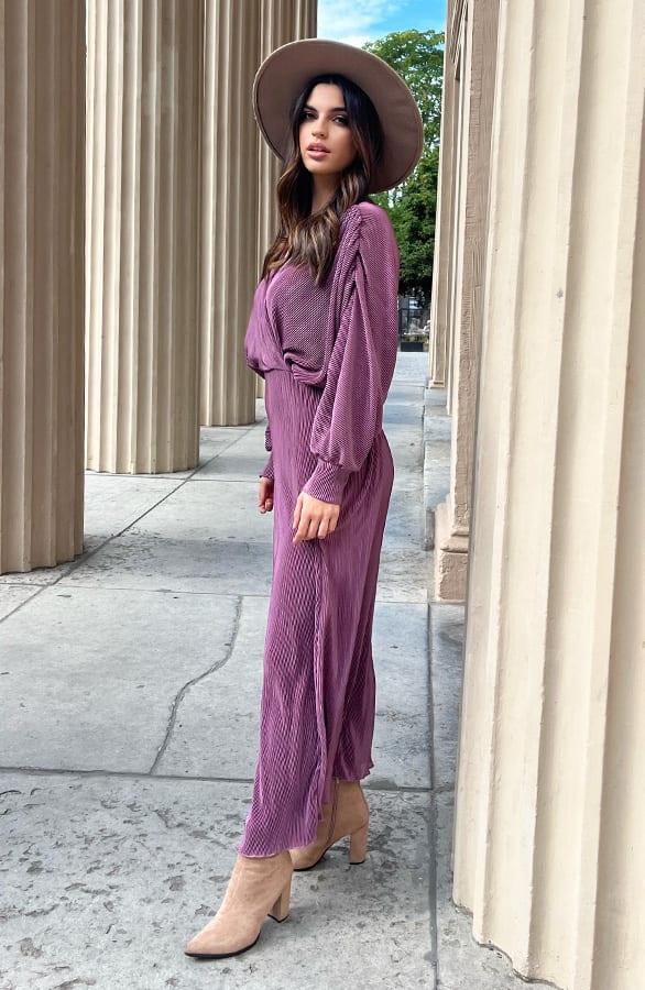 Luxury Maxi Dress Carmell Aubergine – shoparchief — foto 2