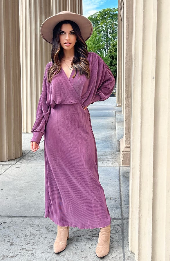 Luxury Maxi Dress Carmell Aubergine – shoparchief