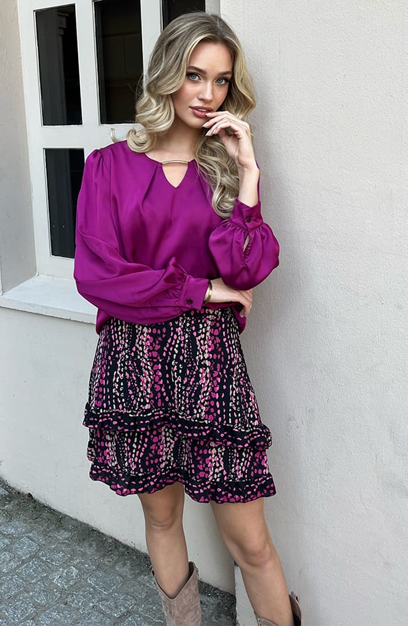 Luxury Silk Blouse Kelsy Magenta – shoparchief — foto 6