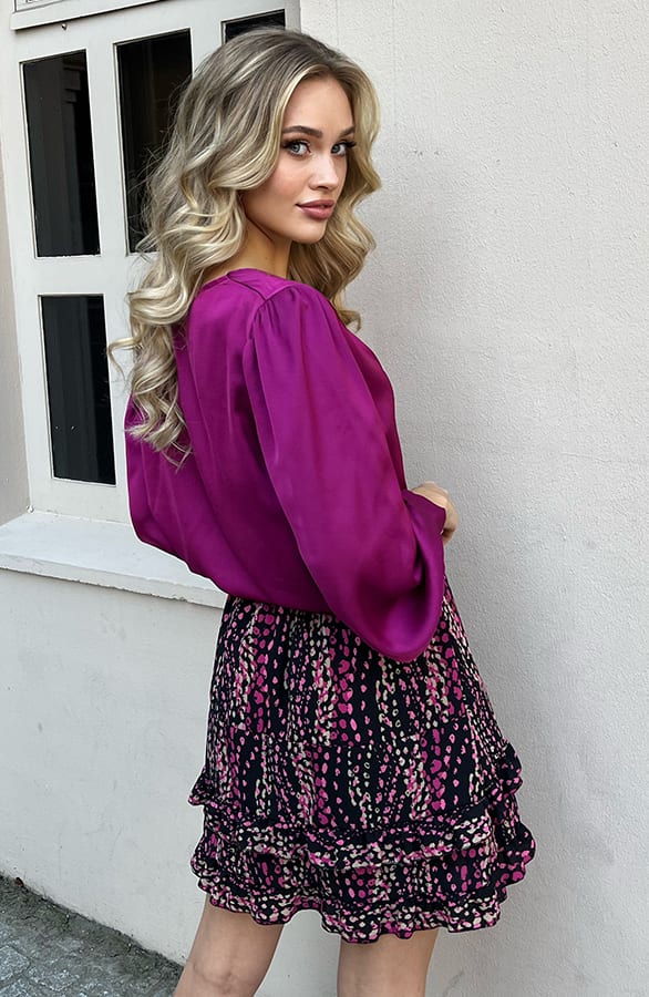 Luxury Silk Blouse Kelsy Magenta – shoparchief — foto 4