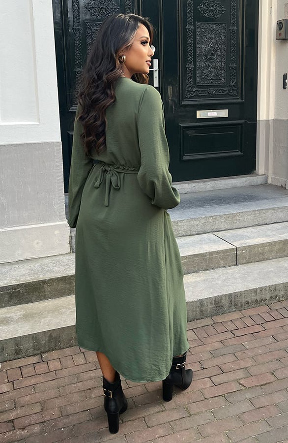 Midi Jurk Met Zakken Leah Army – shoparchief — foto 9