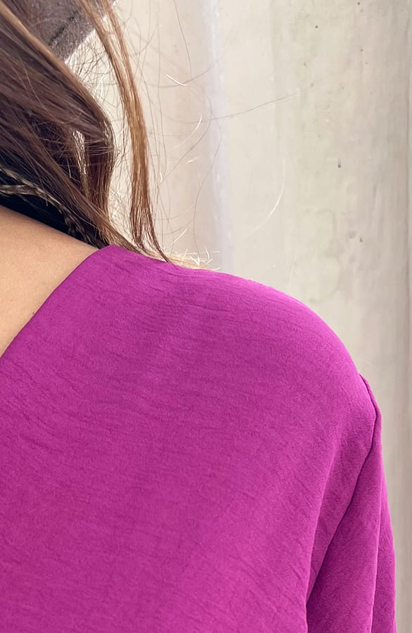 Midi Jurk Met Zakken Leah Magenta – shoparchief — foto 4