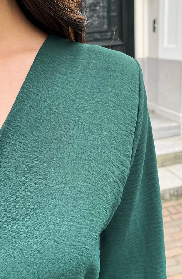 Midi Jurk Met Zakken Leah Smaragd – shoparchief — foto 9