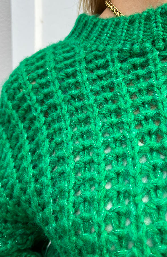 Oversized Gebreide Trui Jolene Bright Green – shoparchief — foto 7