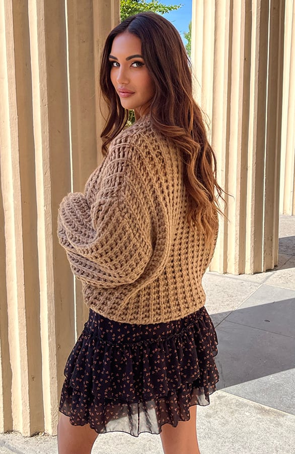 Oversized Gebreide Trui Jolene Camel – shoparchief — foto 5