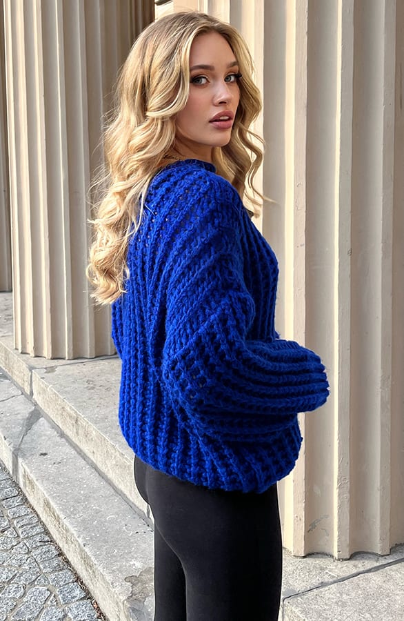 Oversized Gebreide Trui Jolene Kobalt – shoparchief — foto 5
