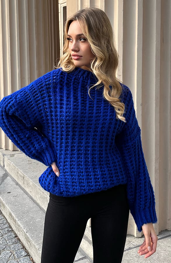 Oversized Gebreide Trui Jolene Kobalt – shoparchief — foto 2