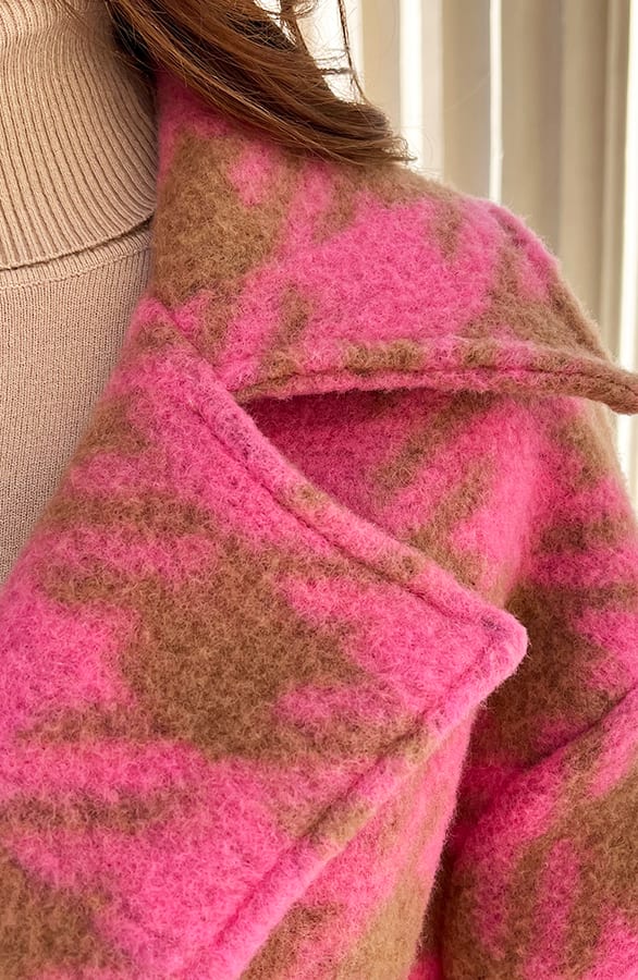 Oversized Jas Geblokt Rosa Roze – shoparchief — foto 5