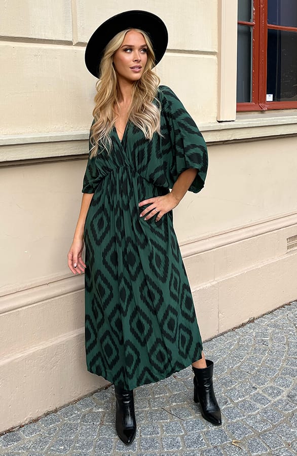 Oversized Jurk Met Print Dyane Smaragd – shoparchief — foto 2