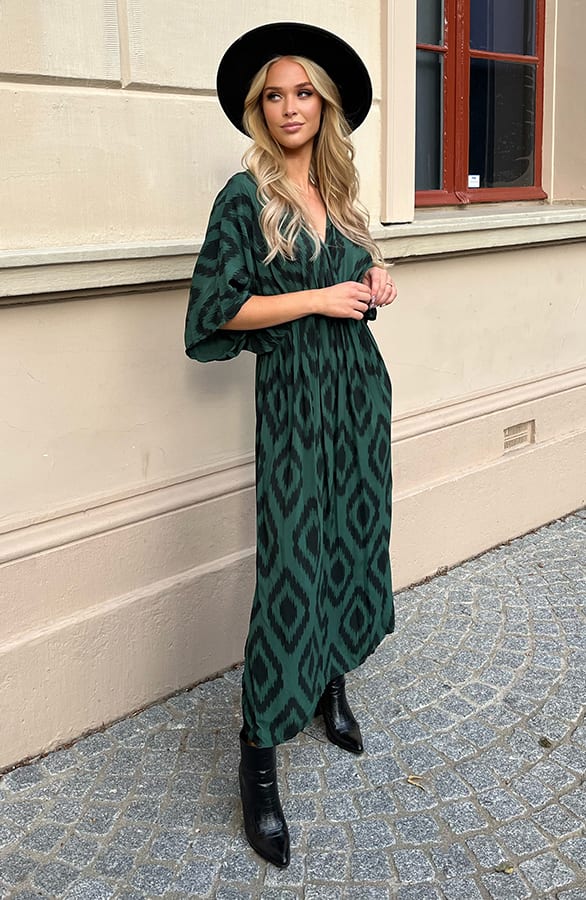 Oversized Jurk Met Print Dyane Smaragd – shoparchief — foto 3