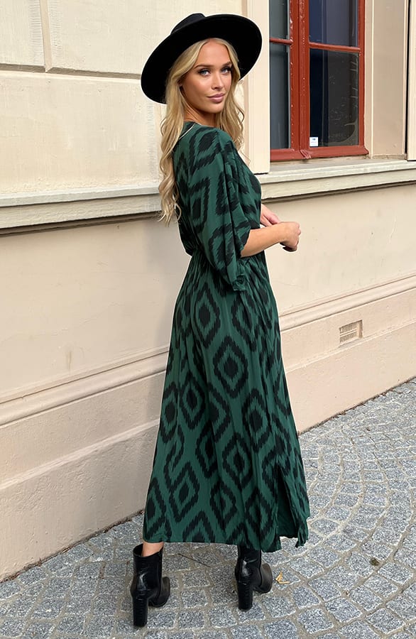 Oversized Jurk Met Print Dyane Smaragd – shoparchief — foto 5