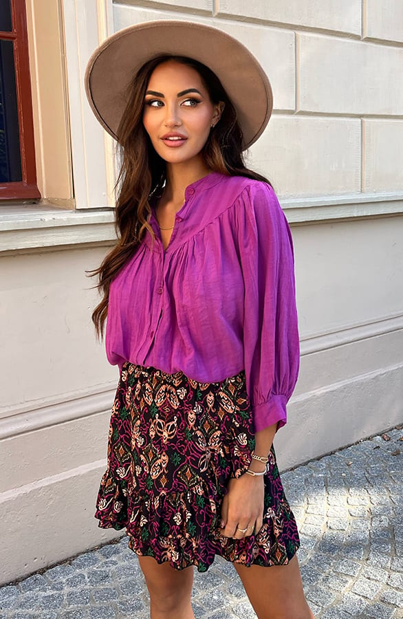 Oversized Katoenen Blouse Celina Magenta – shoparchief — foto 2