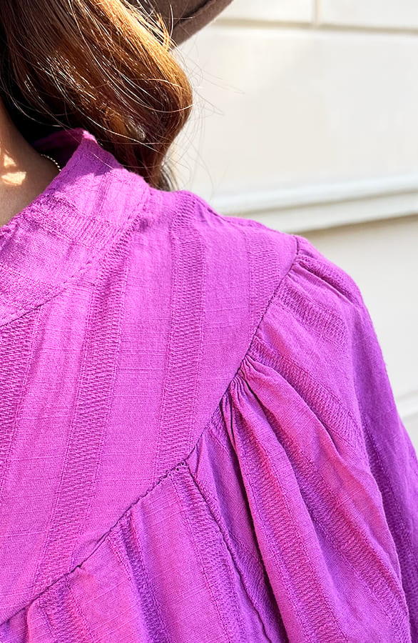 Oversized Katoenen Blouse Celina Magenta – shoparchief — foto 4
