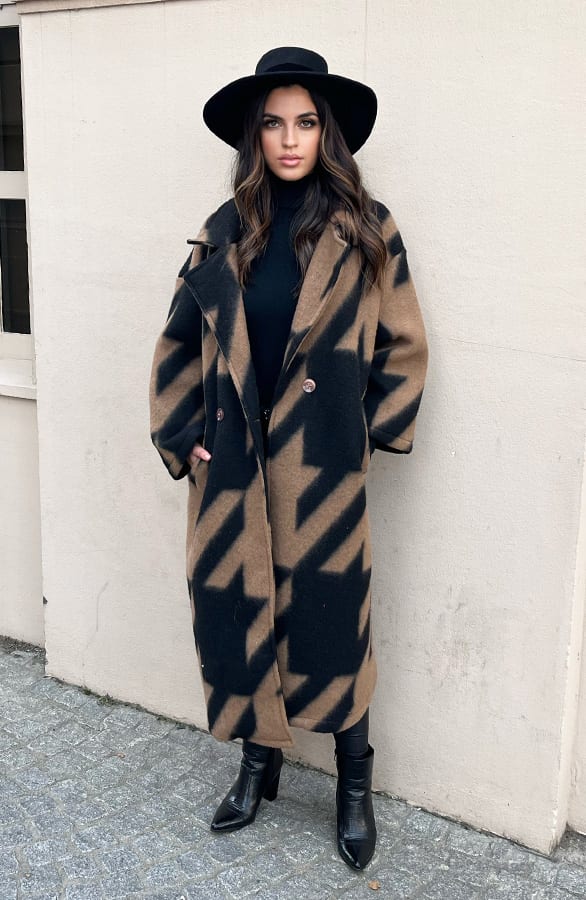 Oversized Long Coat Raven Camel – shoparchief