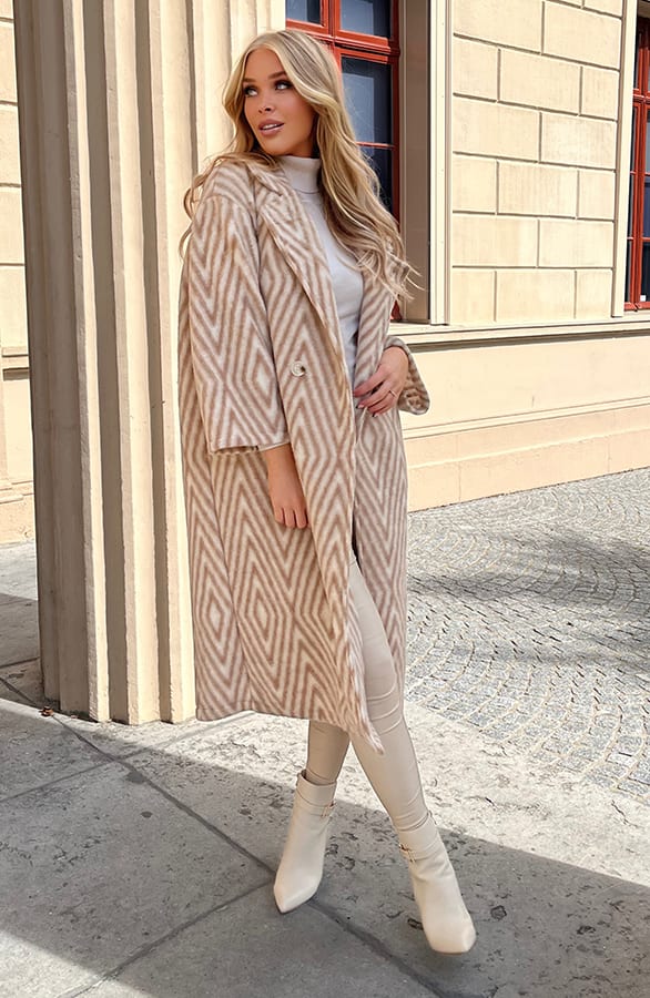 Oversized Print Jas Rosa Beige – shoparchief — foto 3