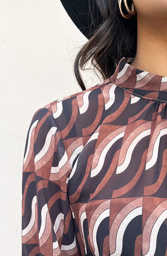 Print Blouse Vicky Choco – shoparchief — foto 6