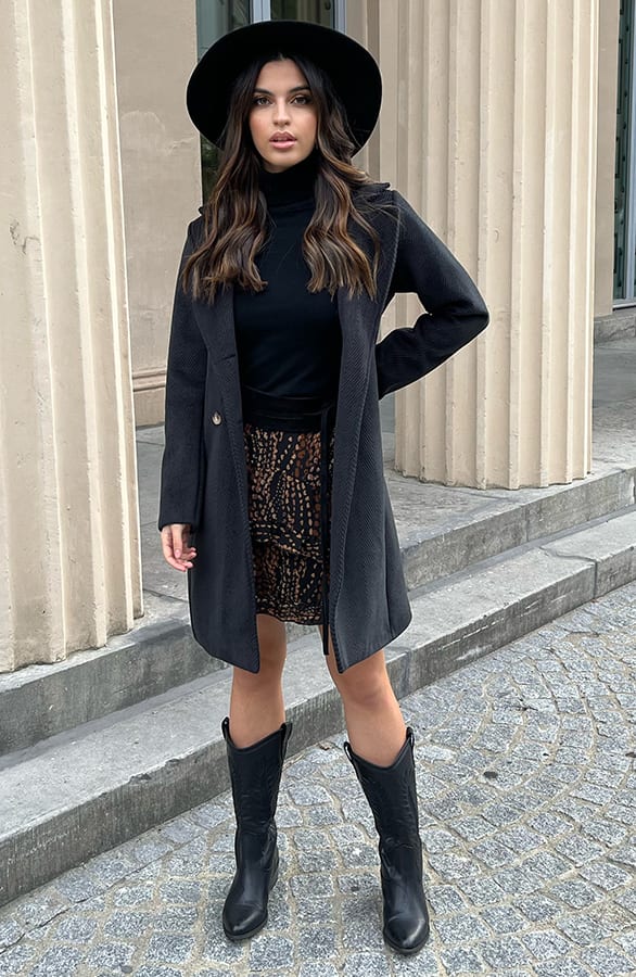 Ribbel Trenchcoat Estelle Zwart – shoparchief — foto 2