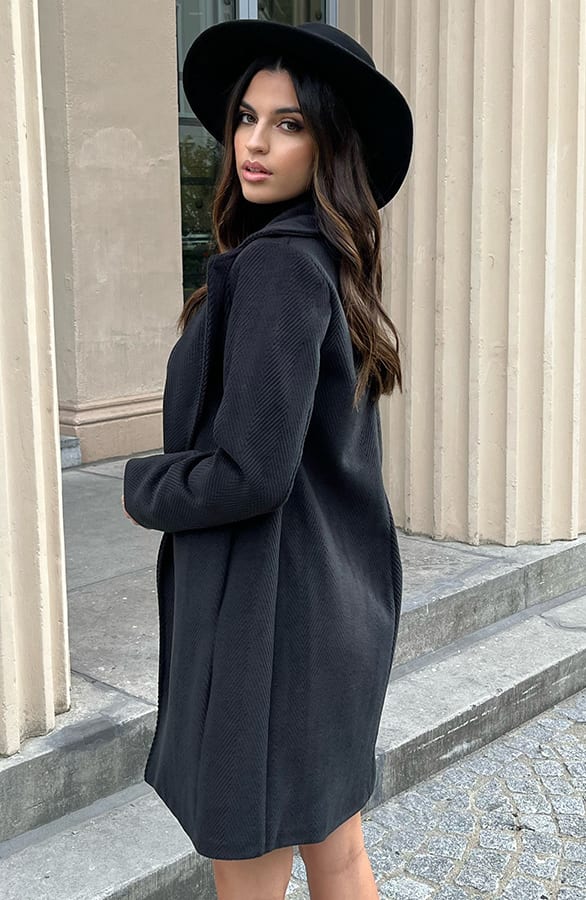 Ribbel Trenchcoat Estelle Zwart – shoparchief — foto 4