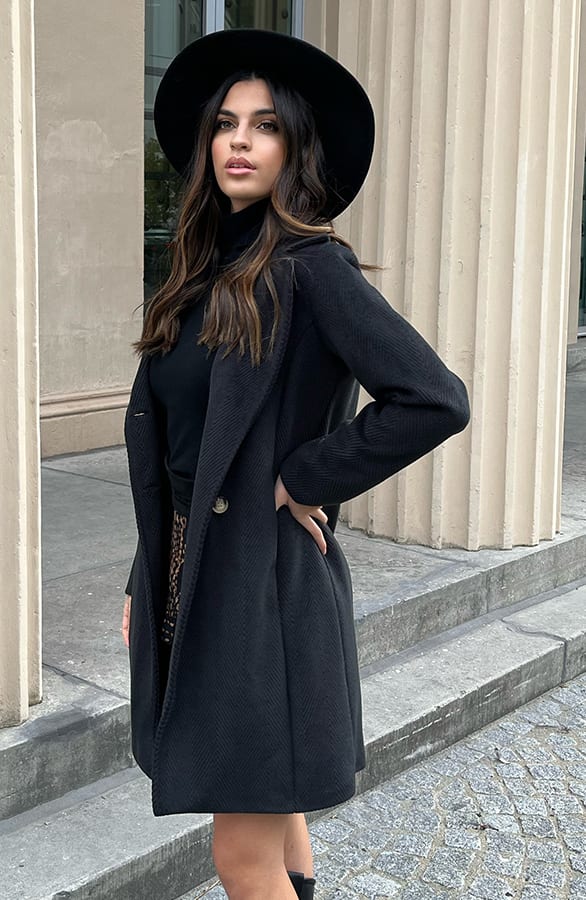 Ribbel Trenchcoat Estelle Zwart – shoparchief — foto 3