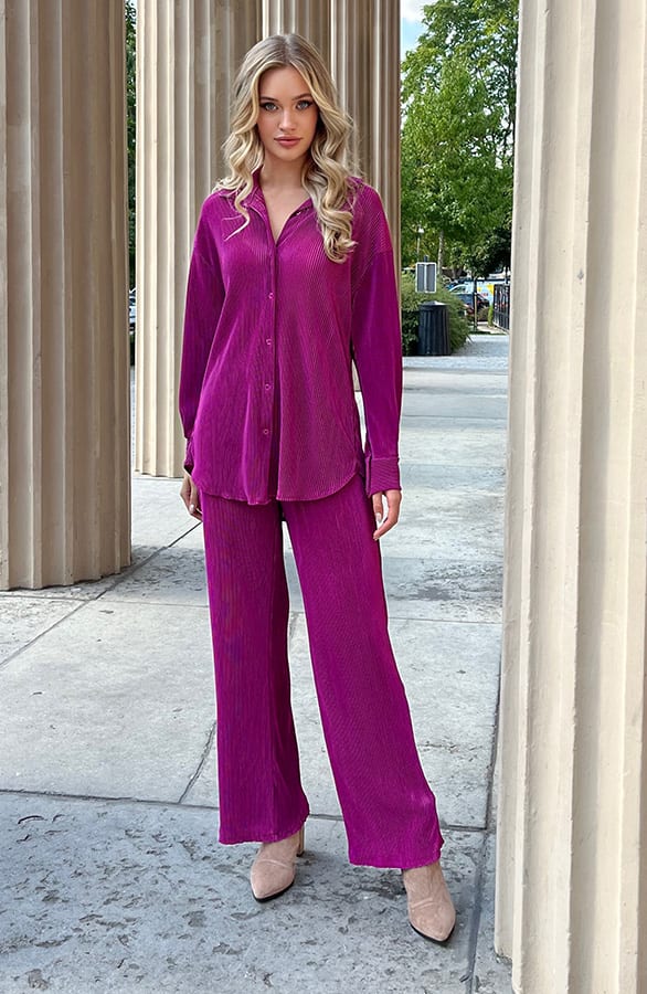 Ribstof Blouse Ellis Magenta – shoparchief