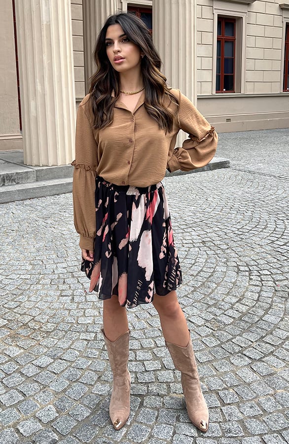 Ruffle Mouwen Blouse Dee Camel – shoparchief — foto 5