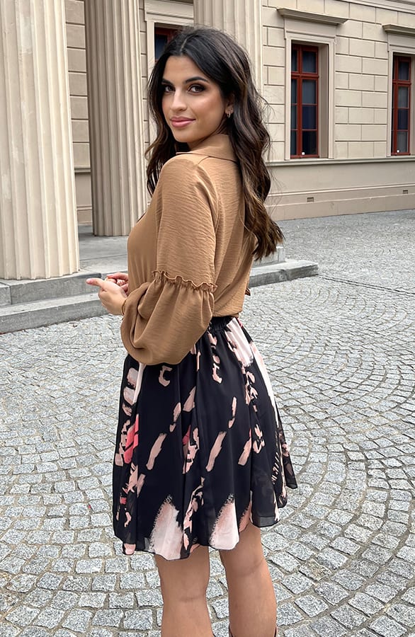 Ruffle Mouwen Blouse Dee Camel – shoparchief — foto 4