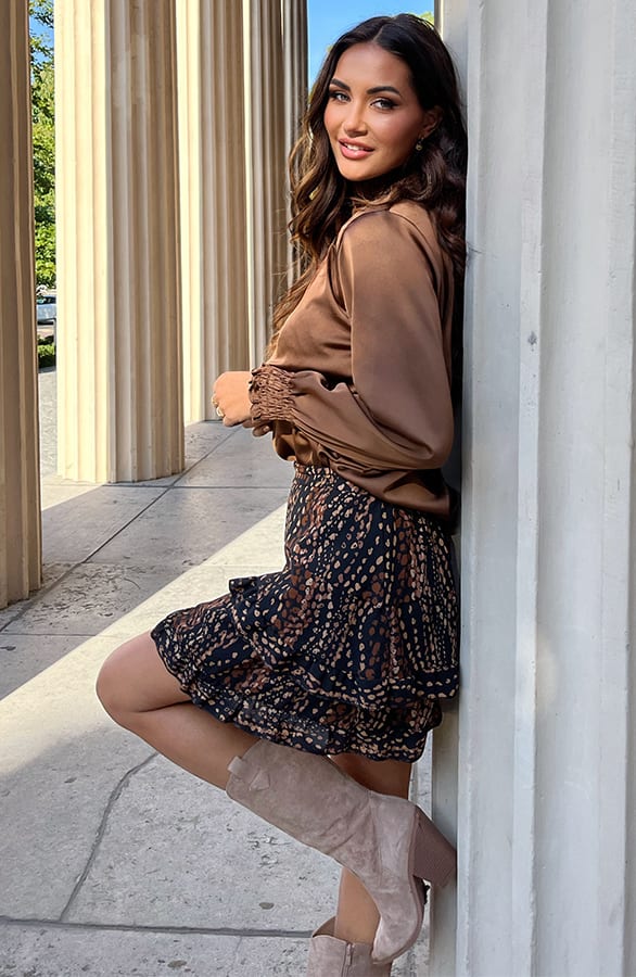 Silk Col Blouse Tania Choco – shoparchief — foto 4