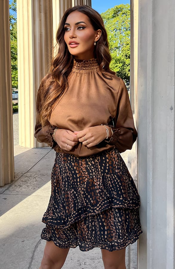 Laagjes Rok Met Print Chelsey Bruin – shoparchief — foto 9