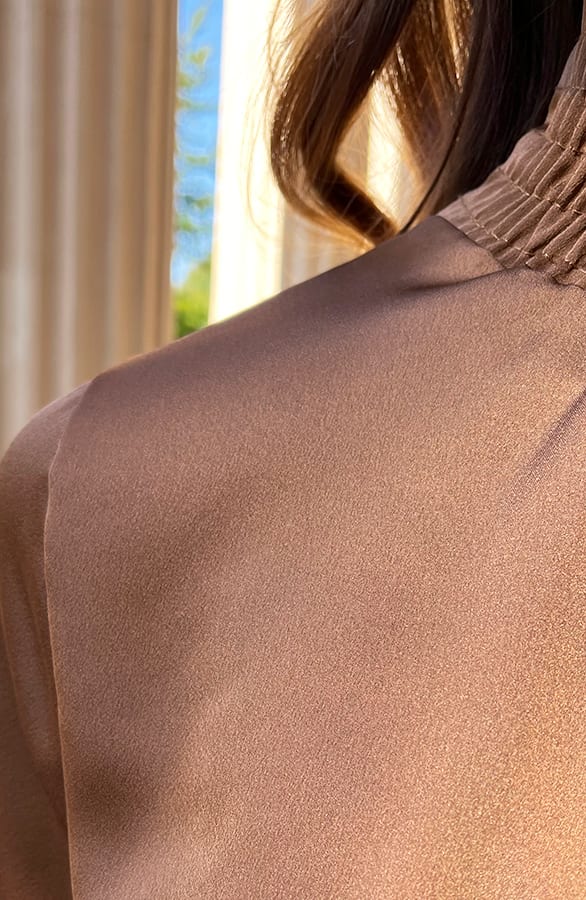 Silk Col Blouse Tania Choco – shoparchief — foto 5