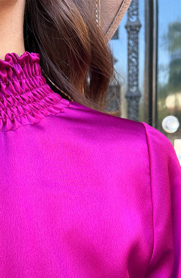 Silk Col Blouse Tania Magenta – shoparchief — foto 5