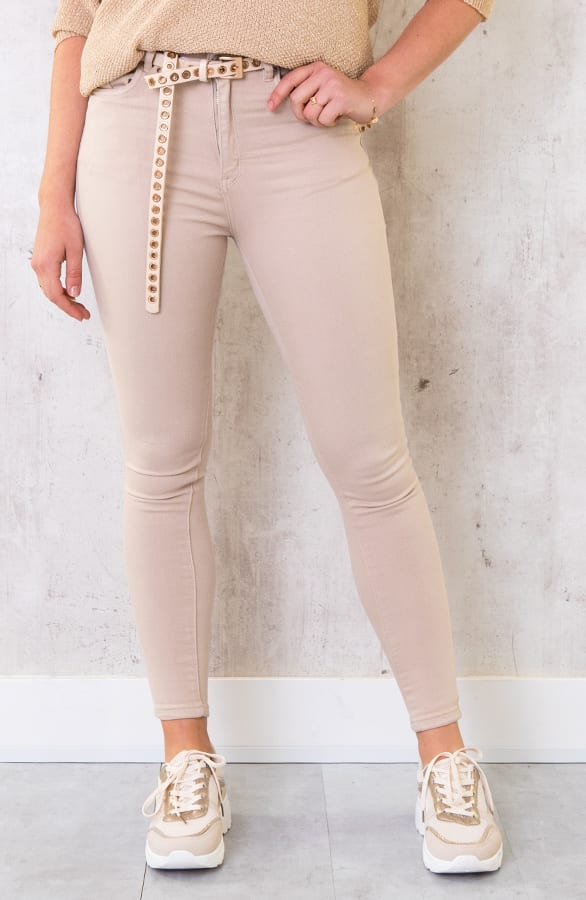 High Waist Spijkerbroek Lizzy Beige – shoparchief — foto 2