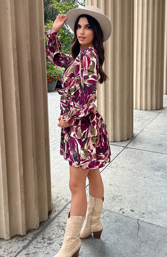 Strik Jurk Met Print Holly Magenta – shoparchief — foto 3