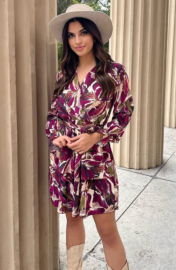 Strik Jurk Met Print Holly Magenta – shoparchief — foto 2