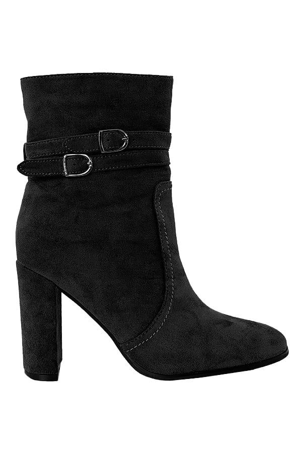Suede Enkellaarsjes Becky Zwart – shoparchief