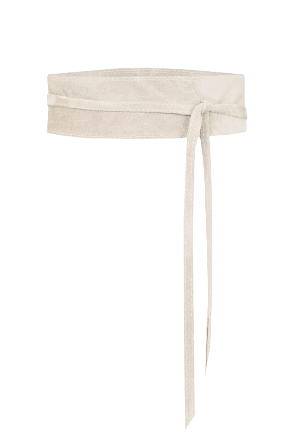 Suede Wikkelriem Clara Light Beige – accessoires