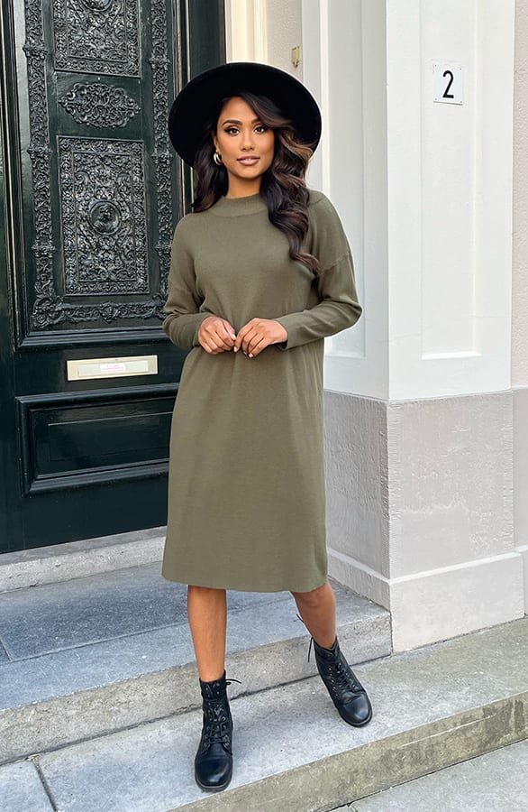 Sweater Dress Kyra Army – shoparchief — foto 2
